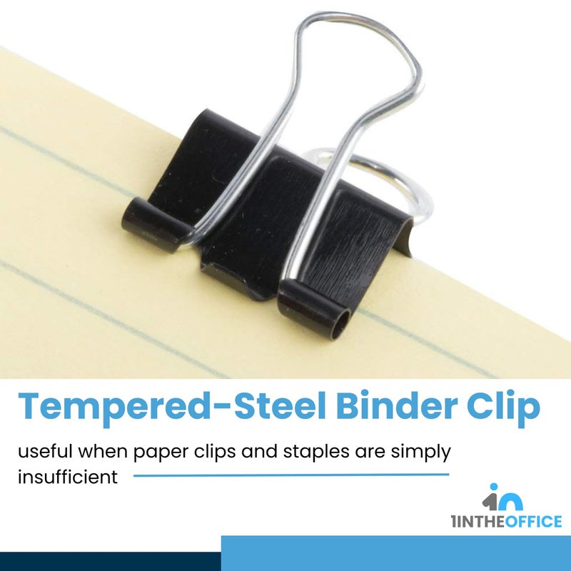 1InTheOffice Micro Binder Clips  Paper Clamps Micro Size  Black  ""100 Clips"" - Image 4